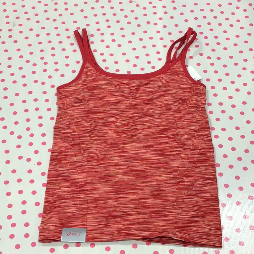 Tank top, size S/M RUNS SMALL, built in bra, red